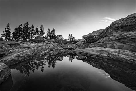 Pemaquid Lighthouse B W Reflection M Fontaine Photographie