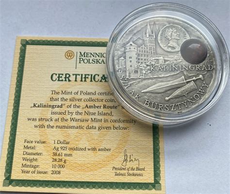 1 Dollar Niue 2008 Kaliningrad Szlak bursztynowy Czeladź Kup