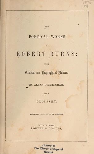 The Poetical Works Of Robert Burns By Robert Burns Open Library