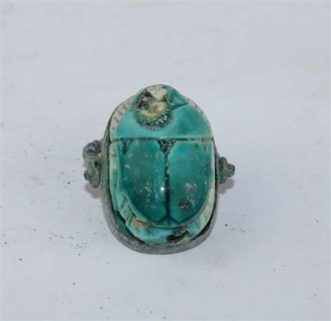 Rare Ancient Egyptian Antique Royal Pharaonic Scarab Ring A00 £8283