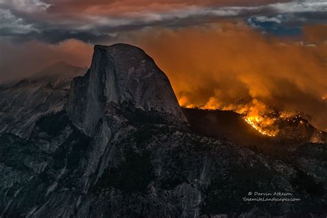 Fire And Half Dome Yosemite National Park Yosemite National Park