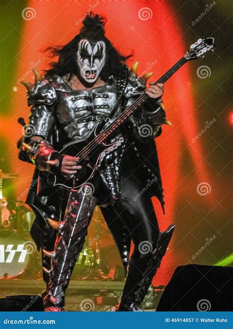 Gene Simmons Of Kiss Playing Bass Editorial Photography Image 46914857