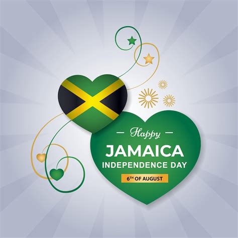 Premium Vector Jamaica Heart Flag For Independence Day