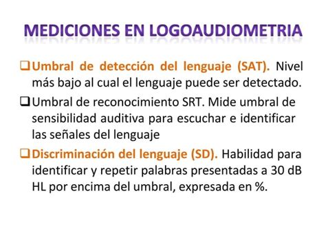 Logoaudiometria En Otorrinolaringologia Orl Ppt