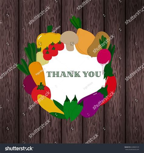 Vegetable Frame Template Text Thank You Stock Vector (Royalty Free) 428869123 | Shutterstock