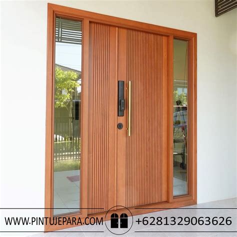 Jual Pintu Kayu Jati Minimalis Daun Ganda Besar Kecil Jendela Pj