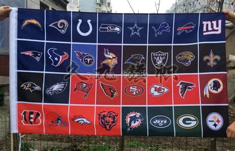 Nfl 32 Team Banners Flag 3ft X 5ft Nfl Team Banner Flying Custom Flag