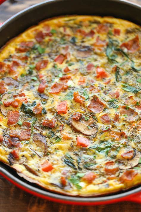 Bacon Mushroom Spinach Frittata Damn Delicious