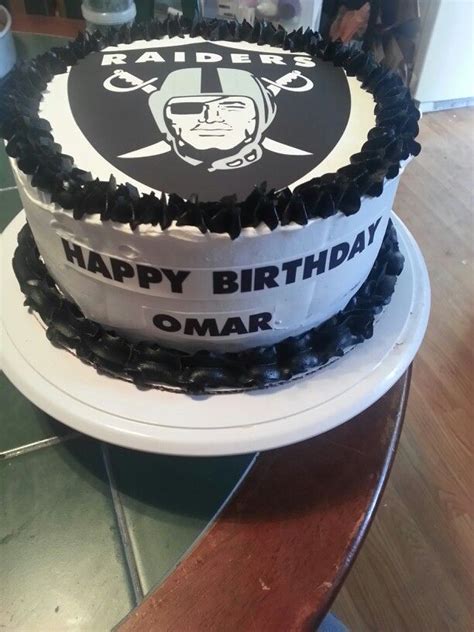 Oakland Raiders Cake With Edible Image Inside Is A Lemon Cake With A