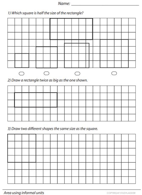 Area Using Informal Units Studyladder Interactive Learning Games