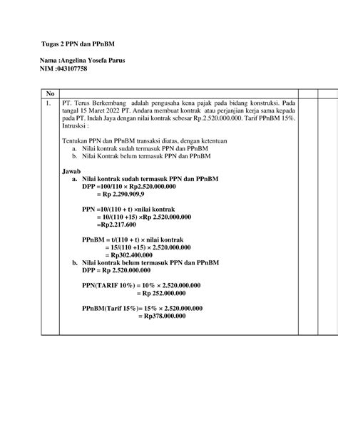 Tugas Lab Ppn Dan Ppn Bm Tugas Ppn Dan Ppnbm Nama Angelina
