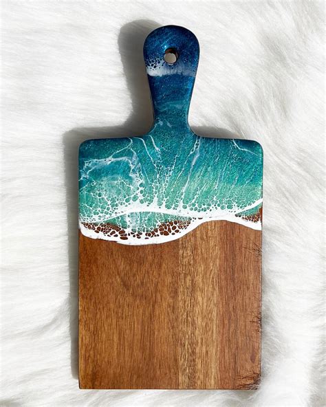 Ocean Charcuterie Board Resin Charcuterie Board Ocean Waves Etsy