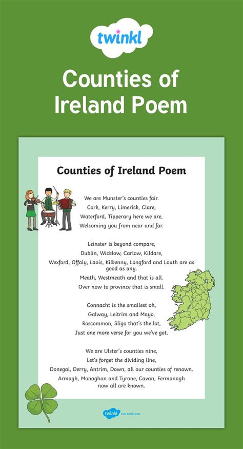 Counties of Ireland Poem - Irish Geography | Counties of ireland ...