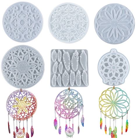 Dream Catcher Wind Chimes Epoxy Resin Mold Hanging Ornaments Silicone Mould Diy Crafts Jewelry