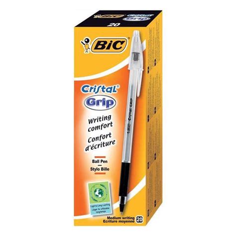 Bic Cristal Grip Ball Point Pens Black Ink