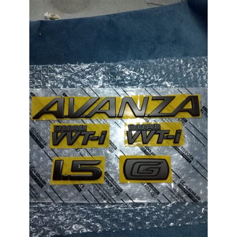 Jual Emblem Tulisan Avanza Set Bagasi Hitam Doff Hitam Glossy