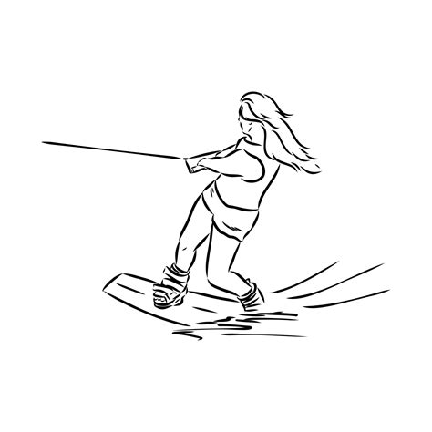 Wakeboarding Vector Sketch Vector Art At Vecteezy