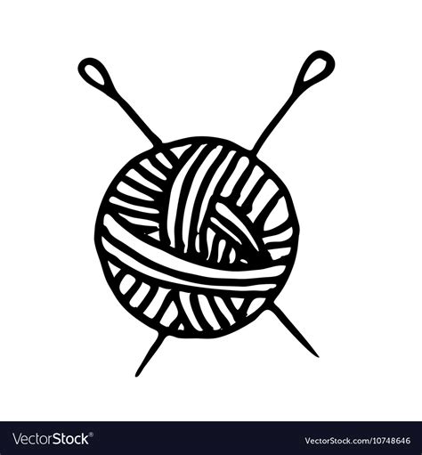 Ball Of Yarn And Knitting Needles Royalty Free Vector Image