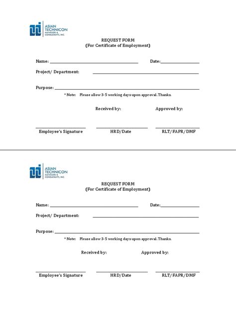 Request For Coe Pdf