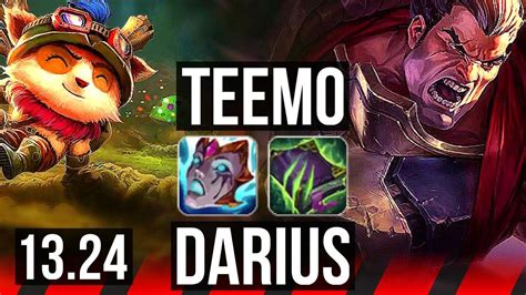 Teemo Vs Darius Top 813 Kr Master 1324 Youtube