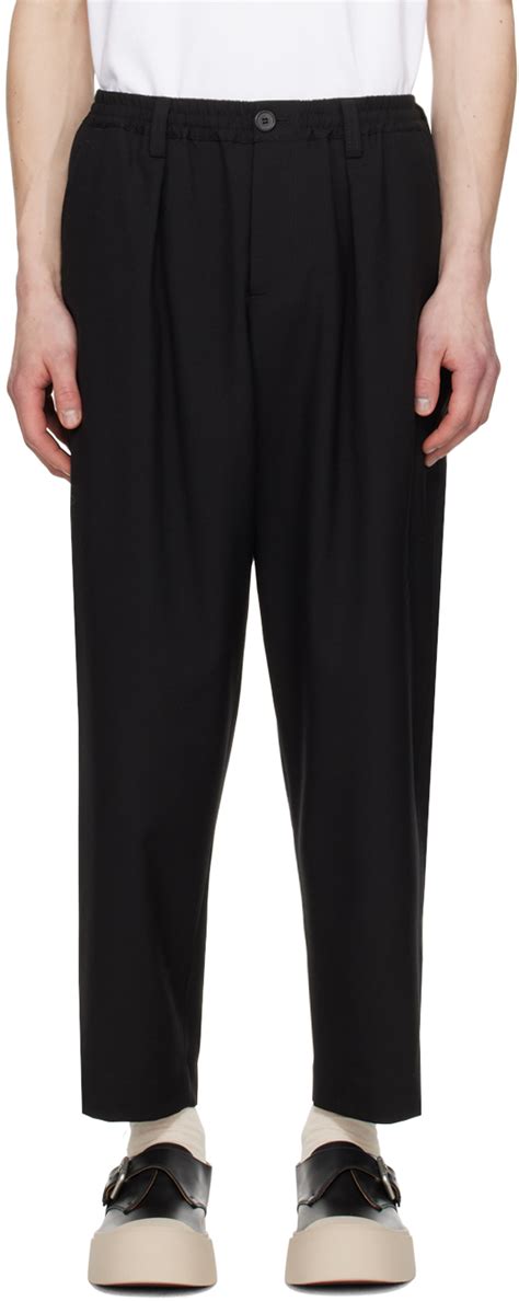 Marni Pantalon Noir Cordon Coulissant Ssense France