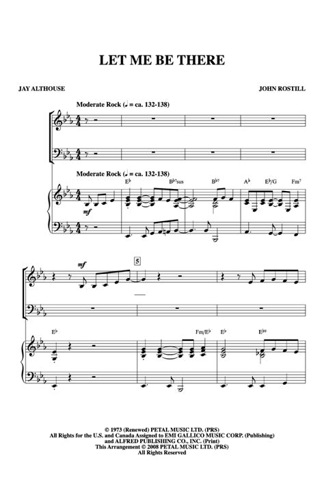 Let Me Be There (SATB ) arr. Jay Althouse| J.W. Pepper Sheet Music