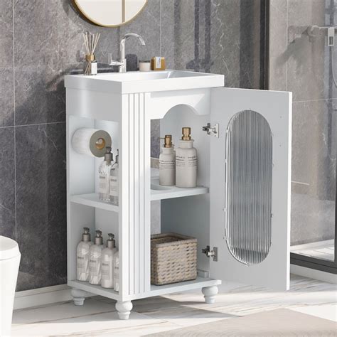 Hassch 20 Bathroom Vanity With Sink Free Standing Single Basin Vanity