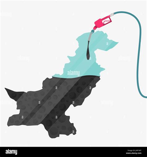 Map Of Pakistan Being Fueled By Oil Gas Pump Fueled Map On The Map