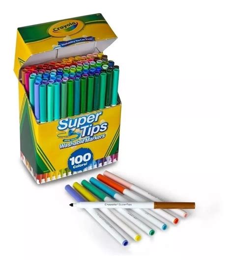 Plumones Crayola De 100 Colores Supertips Delgados Lavables 679 00