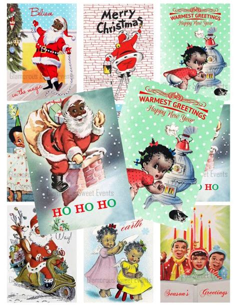 Instant Download African American Christmas Cards Christmas Etsy Vintage Christmas Cards