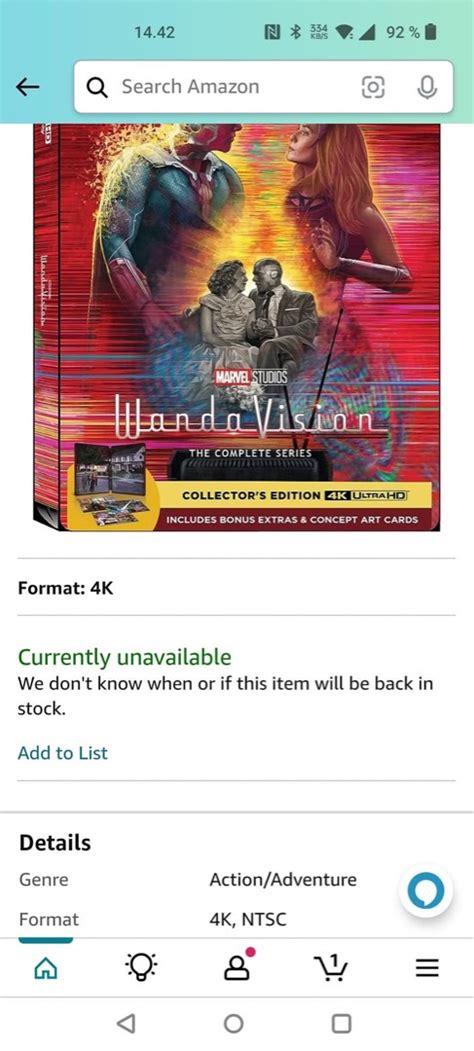 Sold Out On Amazon Preorder 4k Wandavision Complete Series 4k Ultra Hd Uhd Blu Ray Blu Ray