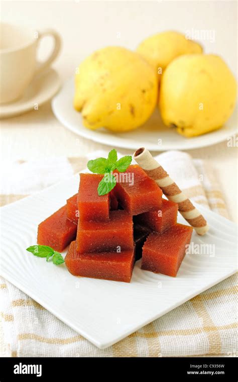 Homemade quince jelly. Recipe available Stock Photo - Alamy