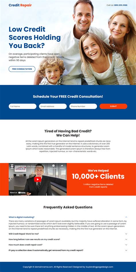 Free Credit Repair Consultation Resp Lp Credit Repair Landing