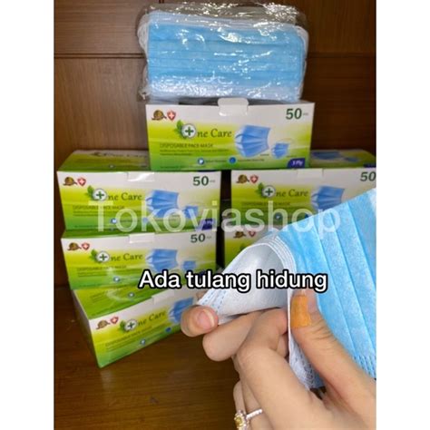 Jual Masker 3 Ply Earloop Disposable Face Mask 50 Pcs Shopee Indonesia