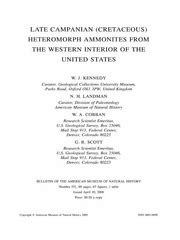 Late Campanian Cretaceous Heteromorph Ammonites From The Western