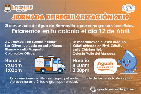 Agua de Hermosillo Boletín 99 Agua de Hermosillo informa horarios