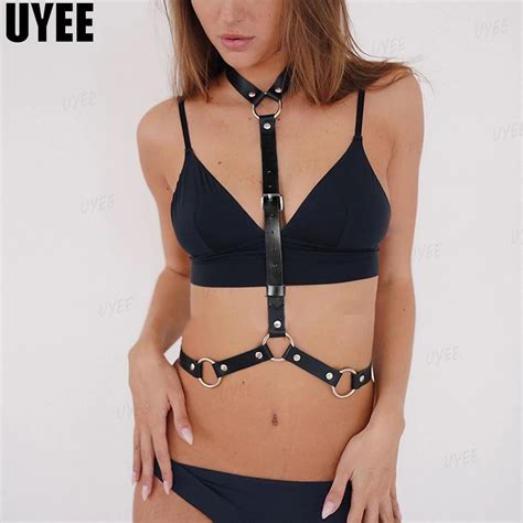 Uyee Women Harness Belt Faux Leather Harajuku Handmade Lingerie Straps