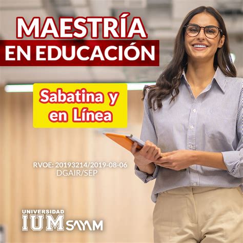 MAESTRÍA EN EDUCACIÓN - Universidad IUM