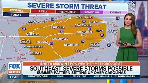 Severe Storms With Damaging Winds Hail Possible In Carolinas Southeast On Monday Latest