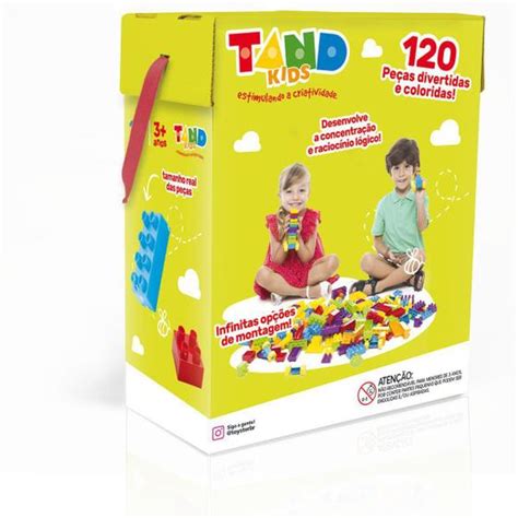 Blocos de Montar Tand Kids Toyster Baú 120 Peças Brinquedos de