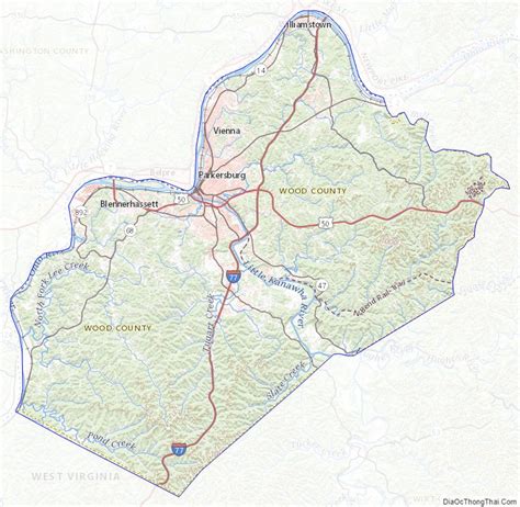 Map of Wood County, West Virginia - Thong Thai Real