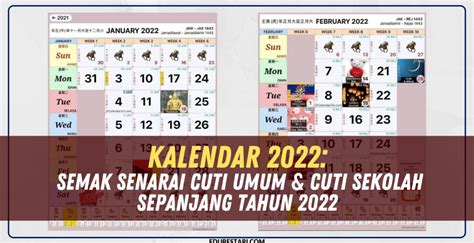 Kalendar Semak Senarai Cuti Umum Cuti Sekolah Sepanjang Tahun