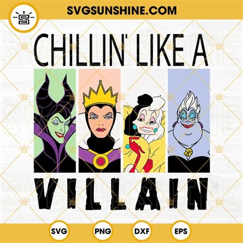 Disney Villains Svg Bundle Ursula Svg Cruella De Vil Svg Maleficent