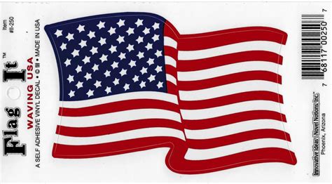 Amazon.com: United States USA Waving Flag Car Decal Sticker [3.5x5 ...