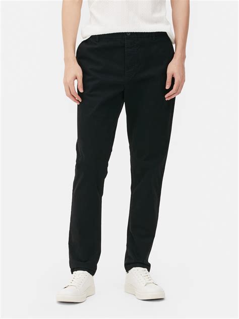 Mens Black Slim Fit Stretch Chinos Primark