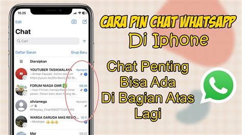 Cara Pin Chat Whatsapp Di Iphone Terbaru Youtube