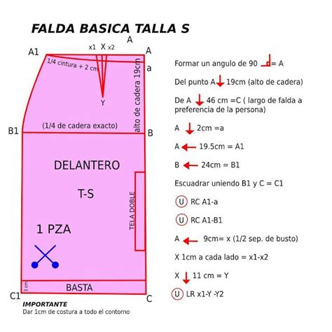 PATRON DE FALDA BASICA CORTA TALLA S Patrón de falda Patrones