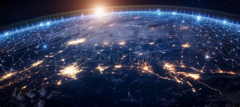 Interconnected Communication Lines On Globe For Global Reach Online