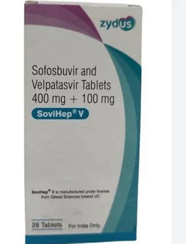 Velpatasvir And Sofosbuvir 100 400 Mg Sovihep V Tablets Zydus Heptiza