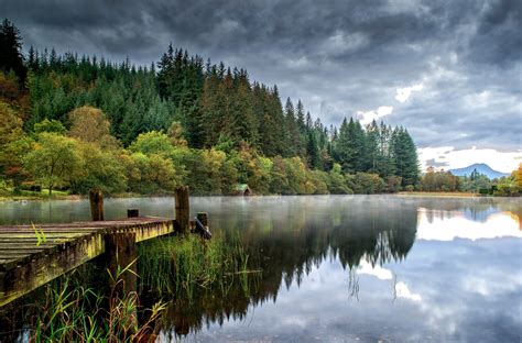 Brown Wooden Lake Dock Landscape River HD Wallpaper Wallpaper Flare